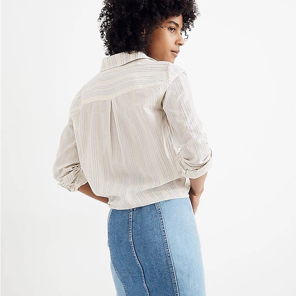 ⚜️ MADEWELL Tie Front boyfriend shirt cotton - Picture 9 of 10